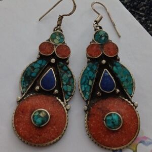 Earrings, Bohemian, Pierced, Mosaic, Stunning.